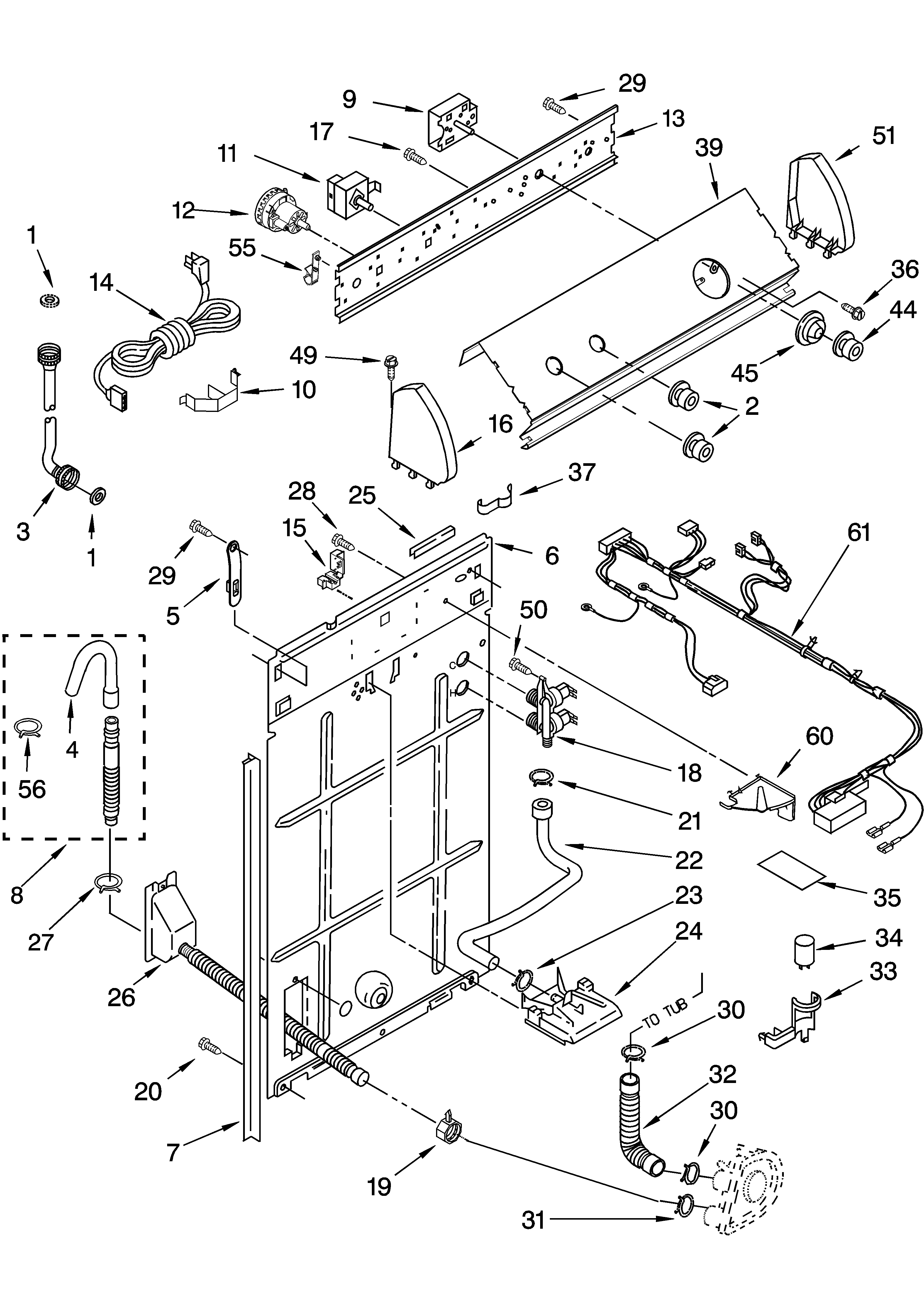 Controls and rear panel parts