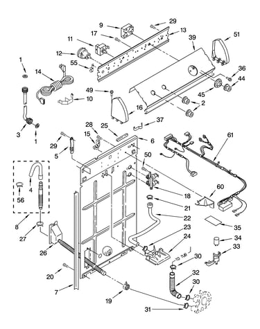 Controls and rear panel parts