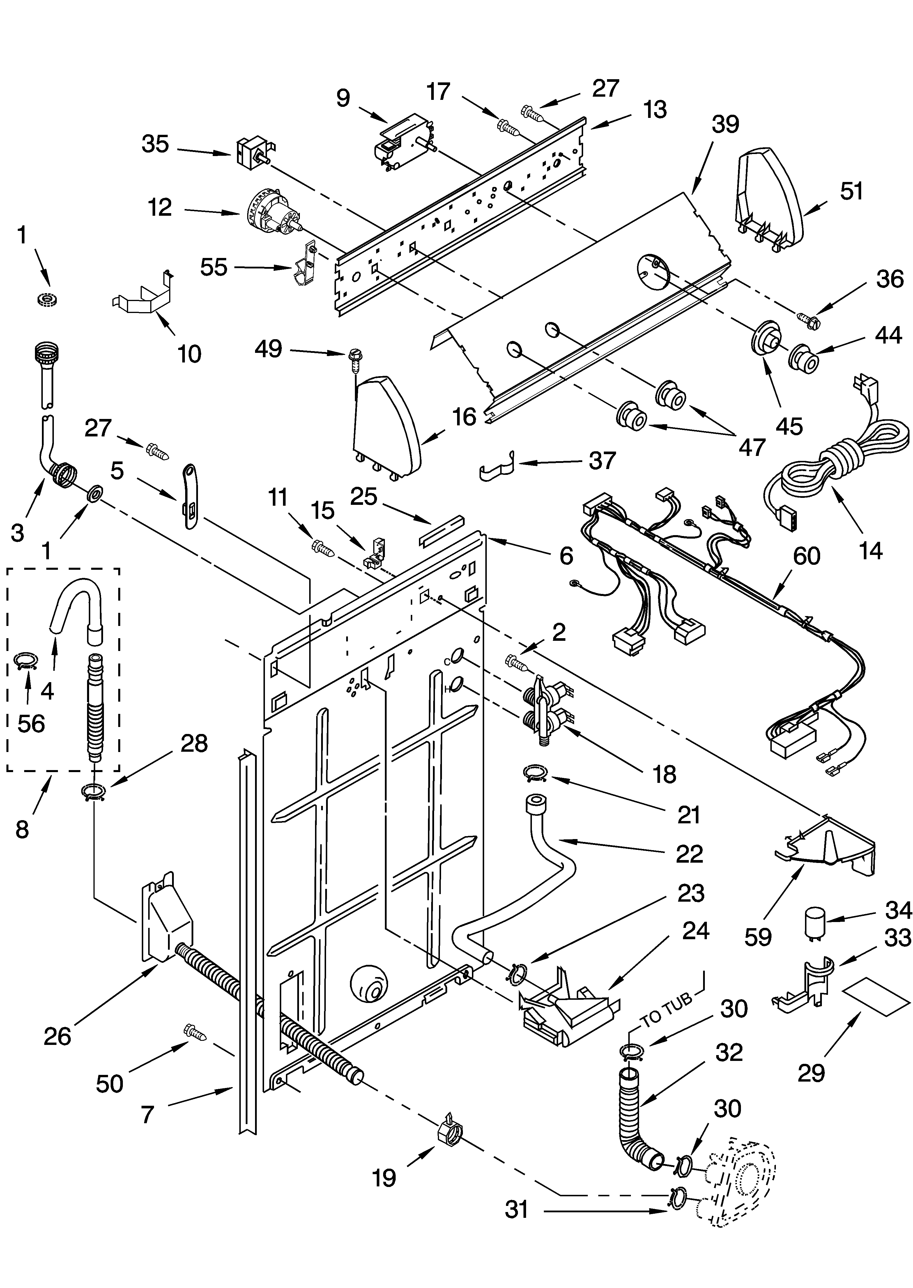 Controls and rear panel parts