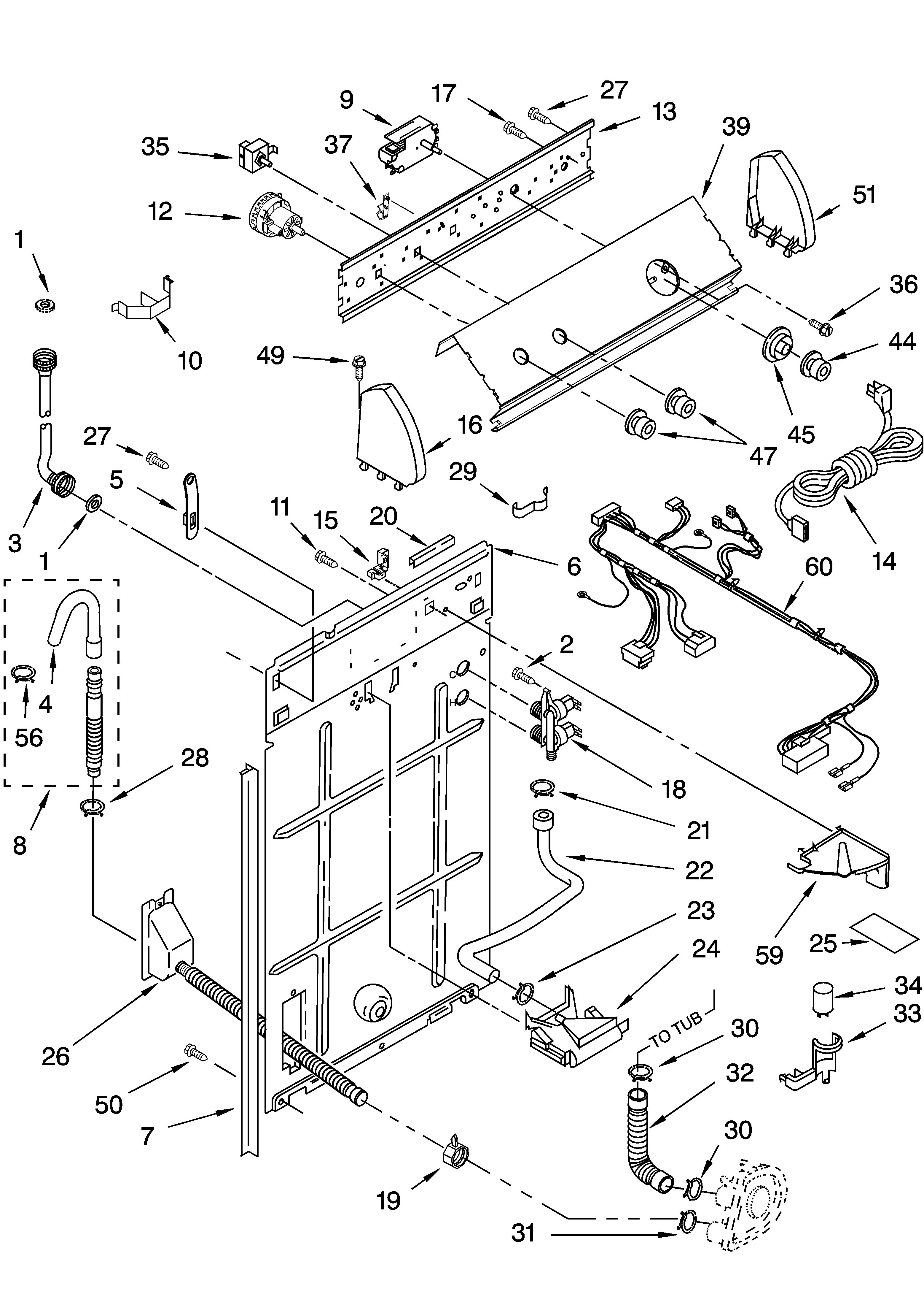 Controls and rear panel parts