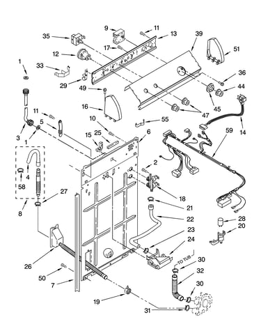 Control and rear panel parts