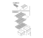 Roper RT14HDXKQ01 shelf parts, optional parts (not included) diagram