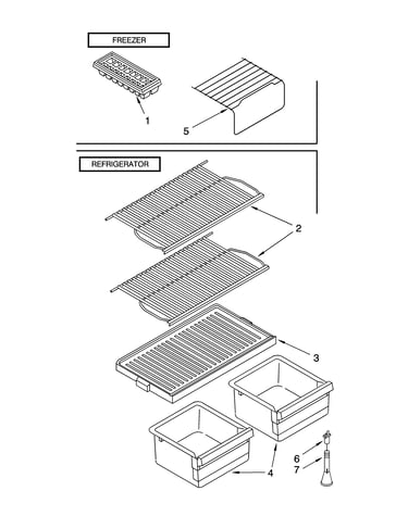 Shelf parts, optional parts (not included)