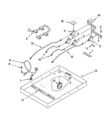 Burner box, gas valves, and switches