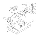 Burner box, gas valves, and switches