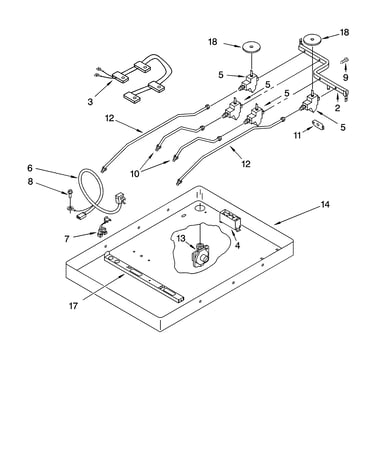 Burner box, gas valves, and switches