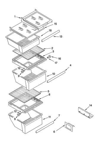 Refrigerator shelf parts