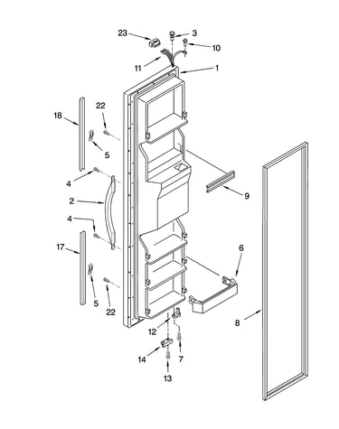 Freezer door parts