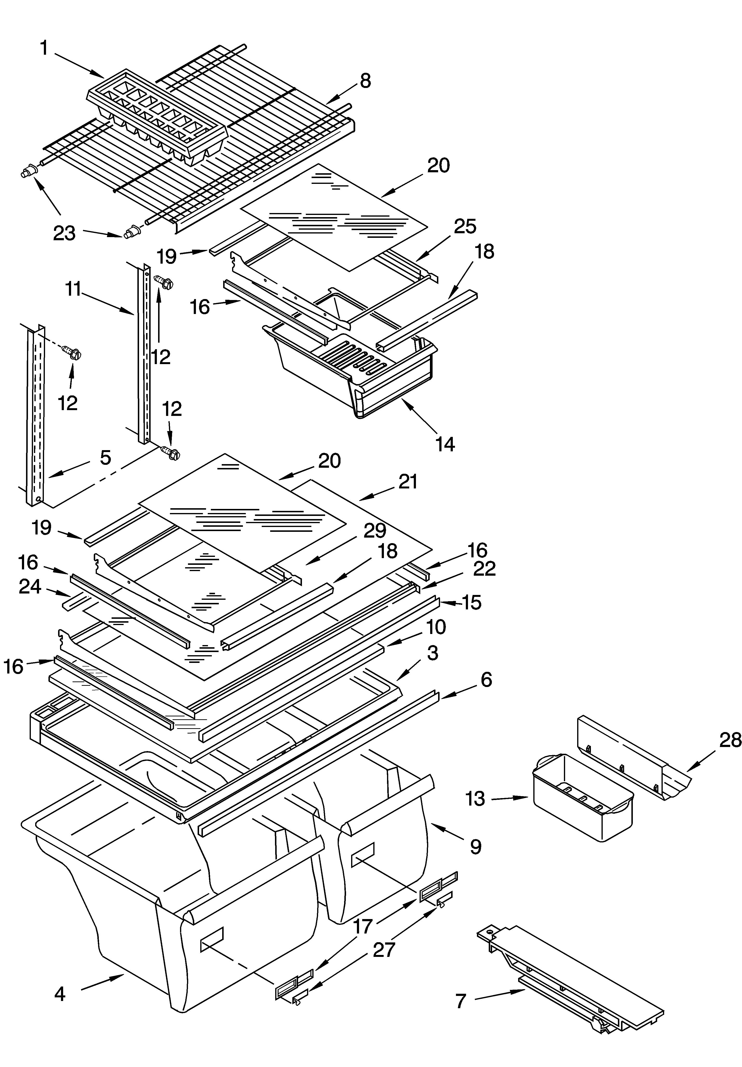 Shelf parts, optional parts
