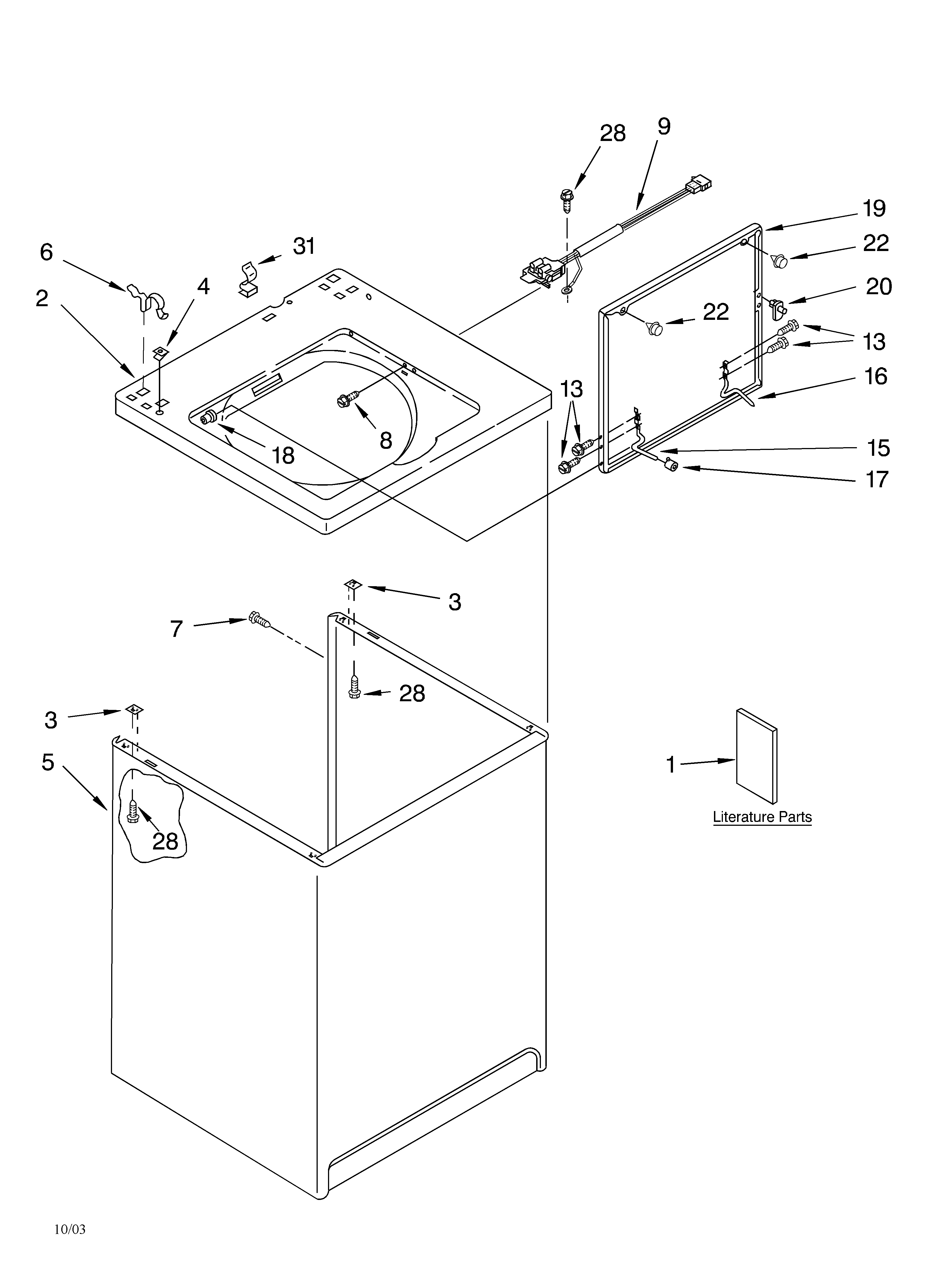 Top and cabinet parts