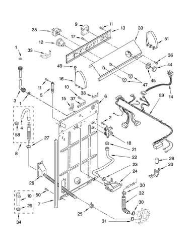Control and rear panel parts