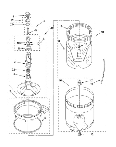 Agitator, basket and tub parts