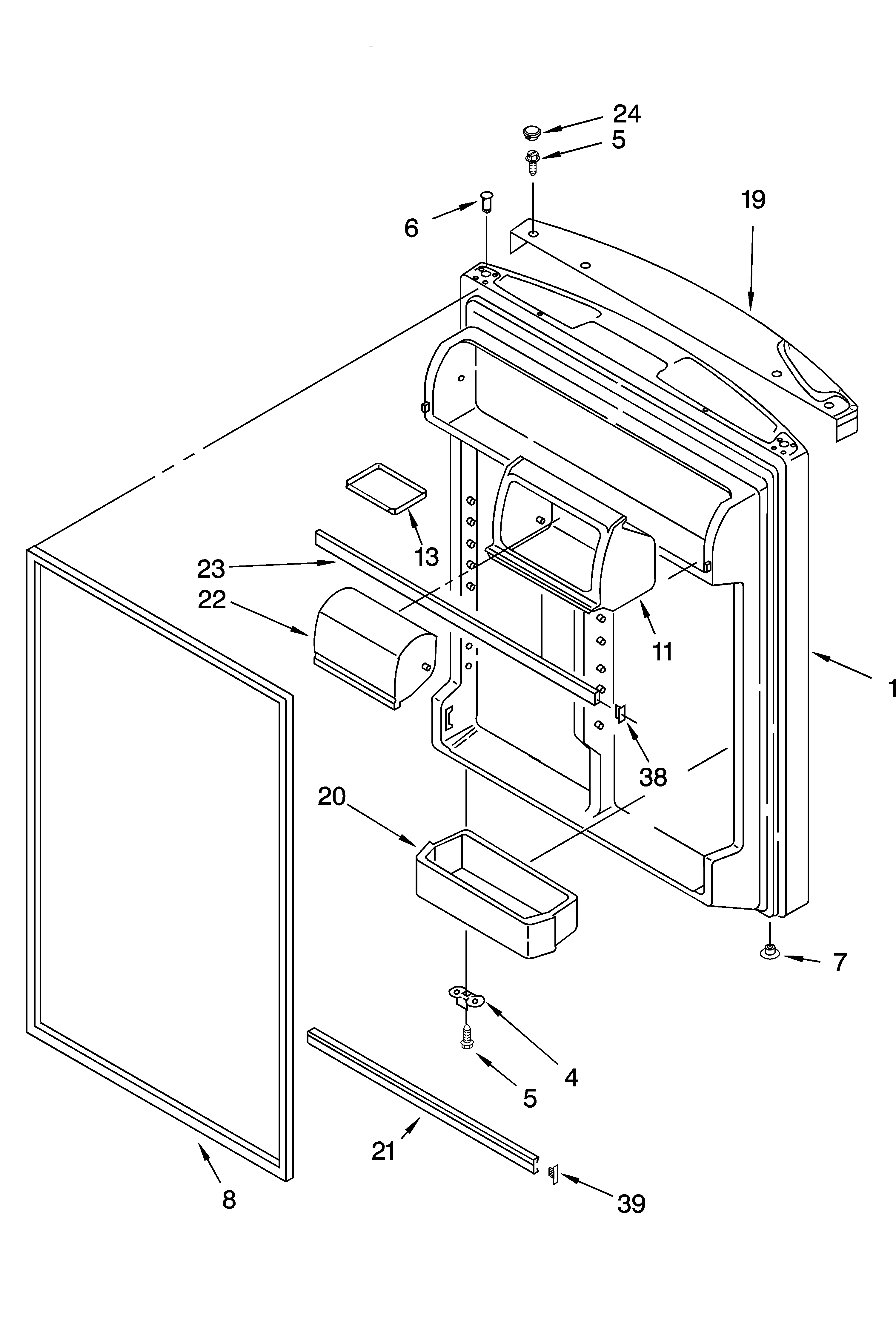 Refrigerator door parts