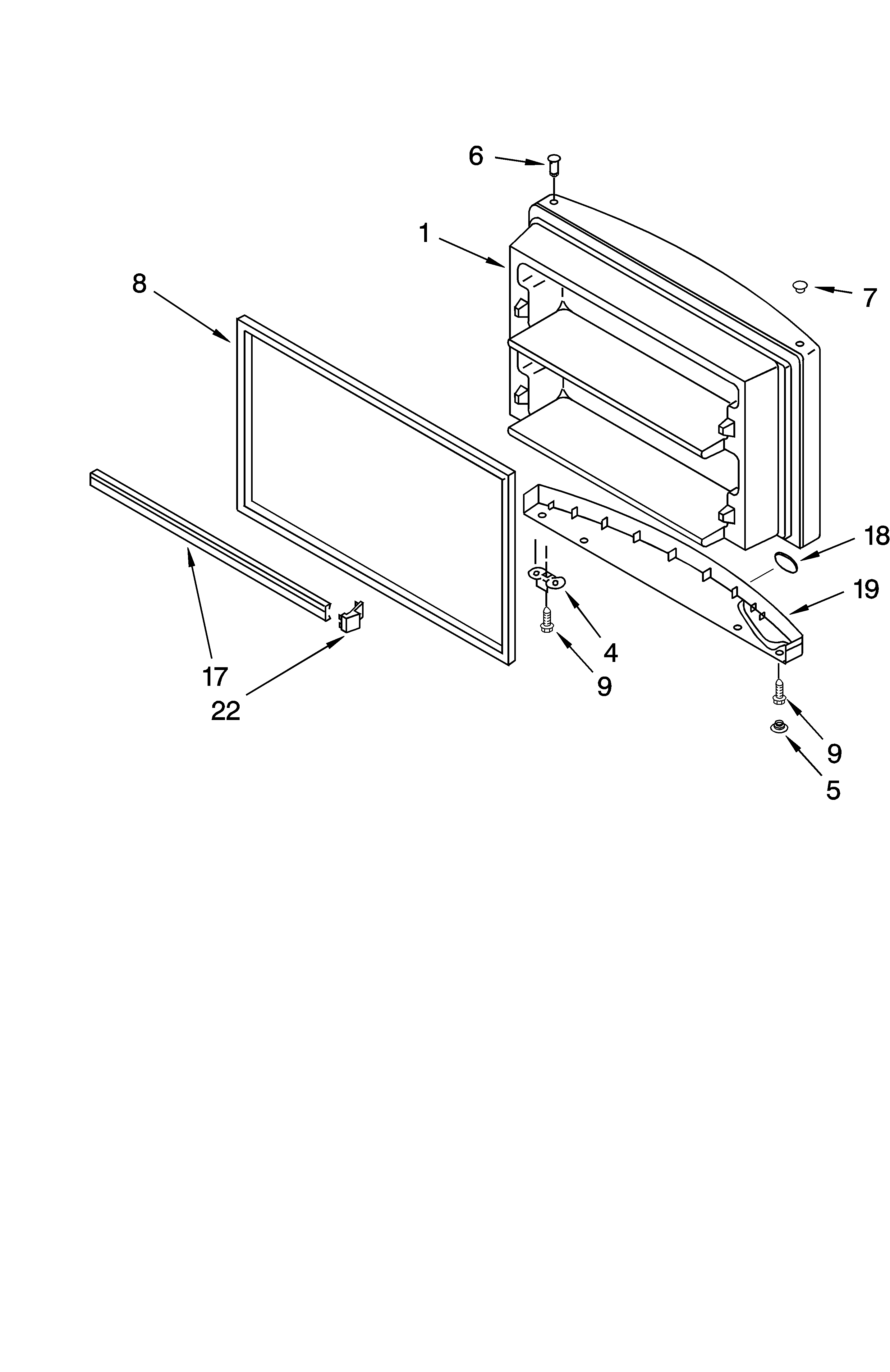 Freezer door parts, optional parts