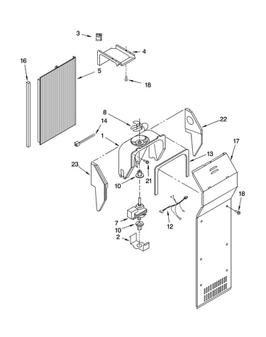 Air flow parts, parts not illustrated