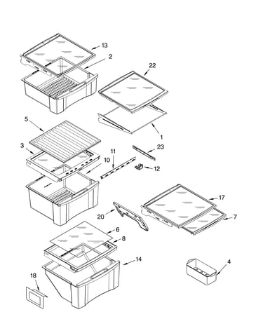 Refrigerator shelf parts