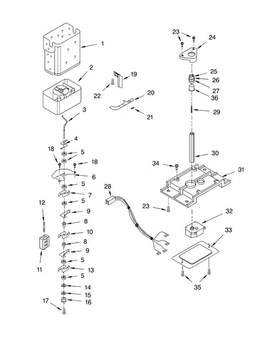 Motor and ice container parts