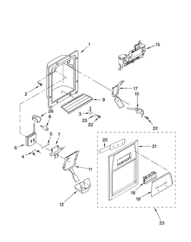 Dispenser front parts