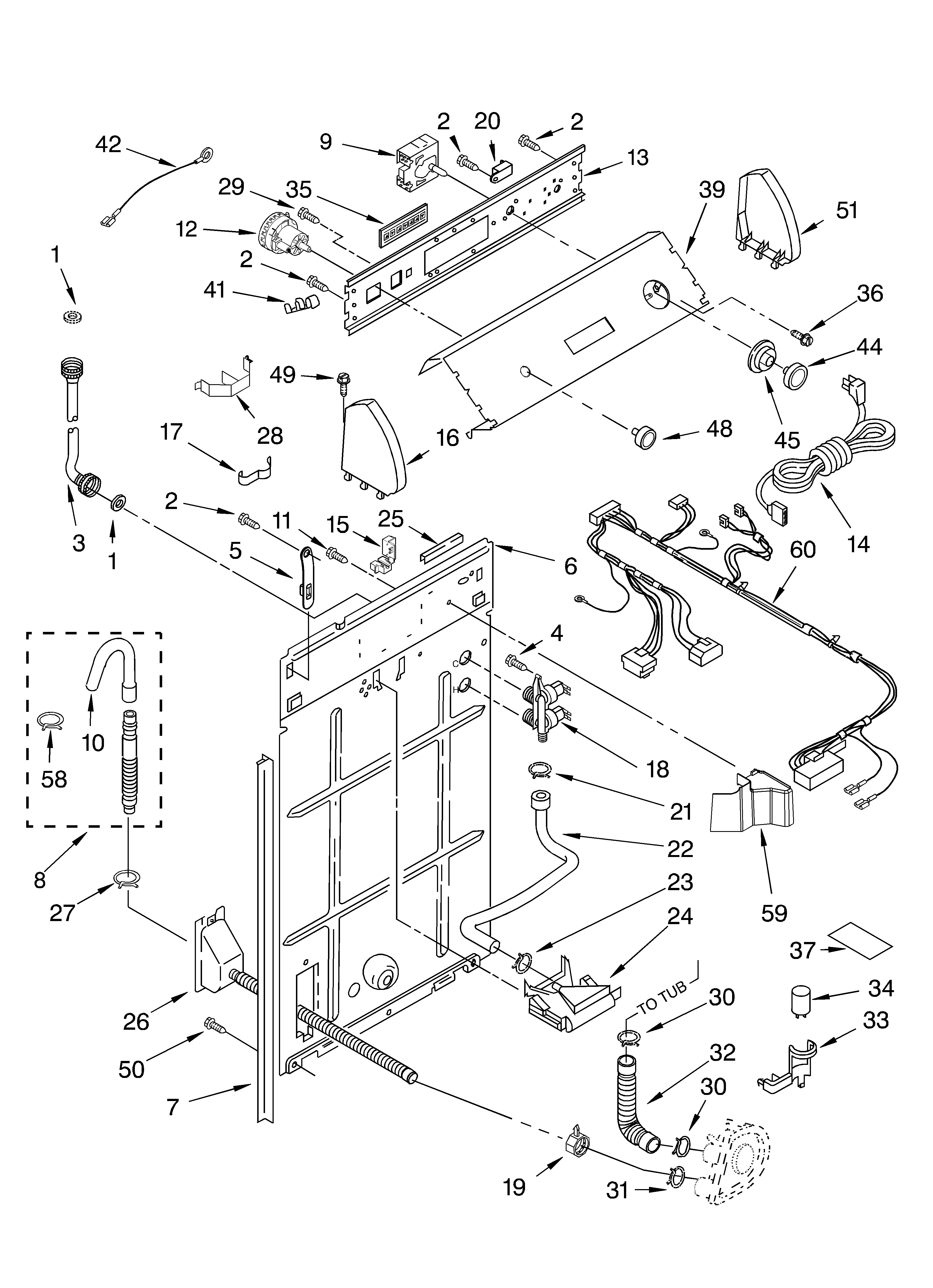 Controls and rear panel parts