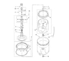 Whirlpool 7MLSC9545JQ6 agitator, basket and tub parts diagram