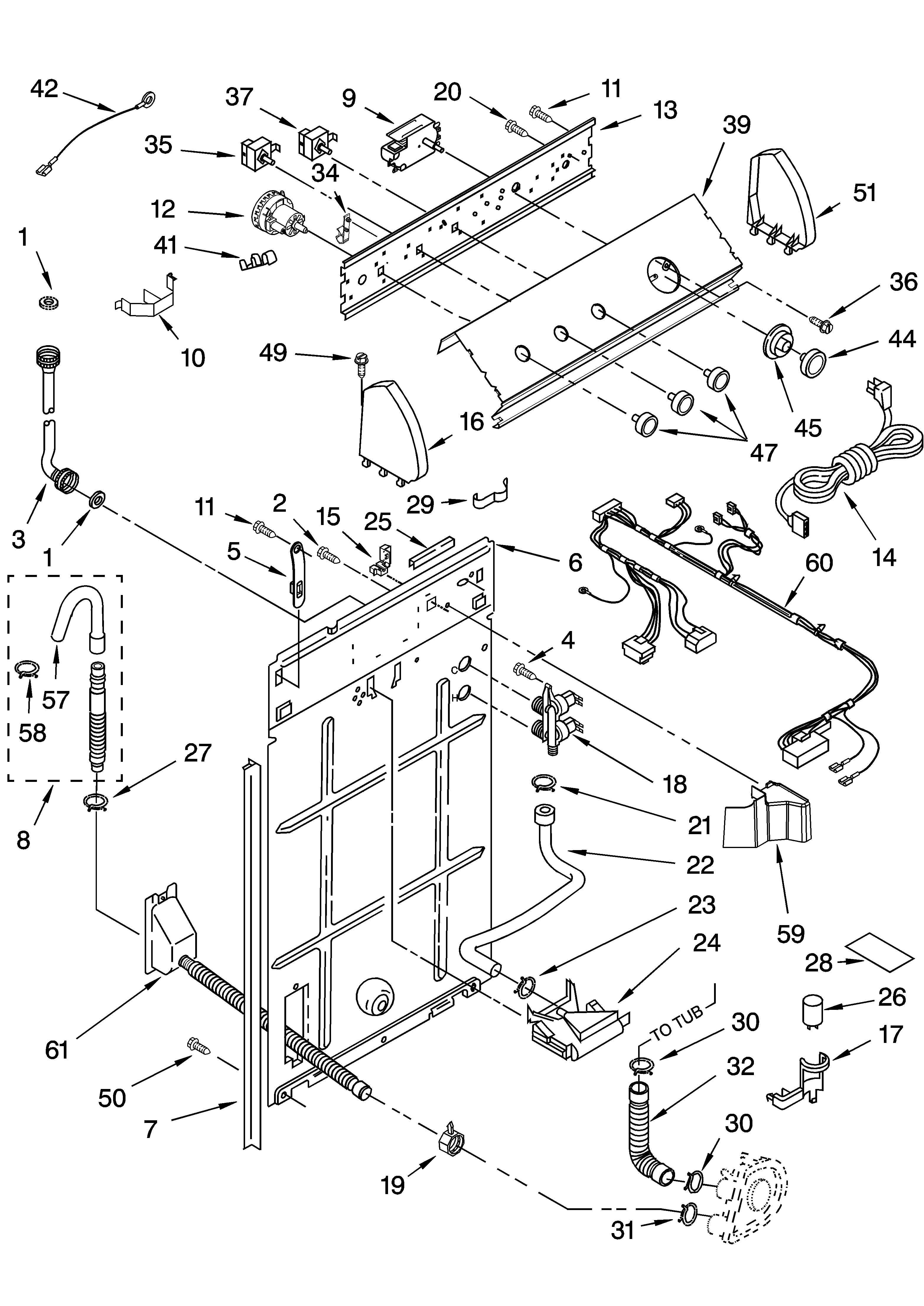 Controls and rear panel parts