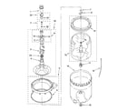 Whirlpool 7MLSQ8000JQ6 agitator, basket and tub parts diagram