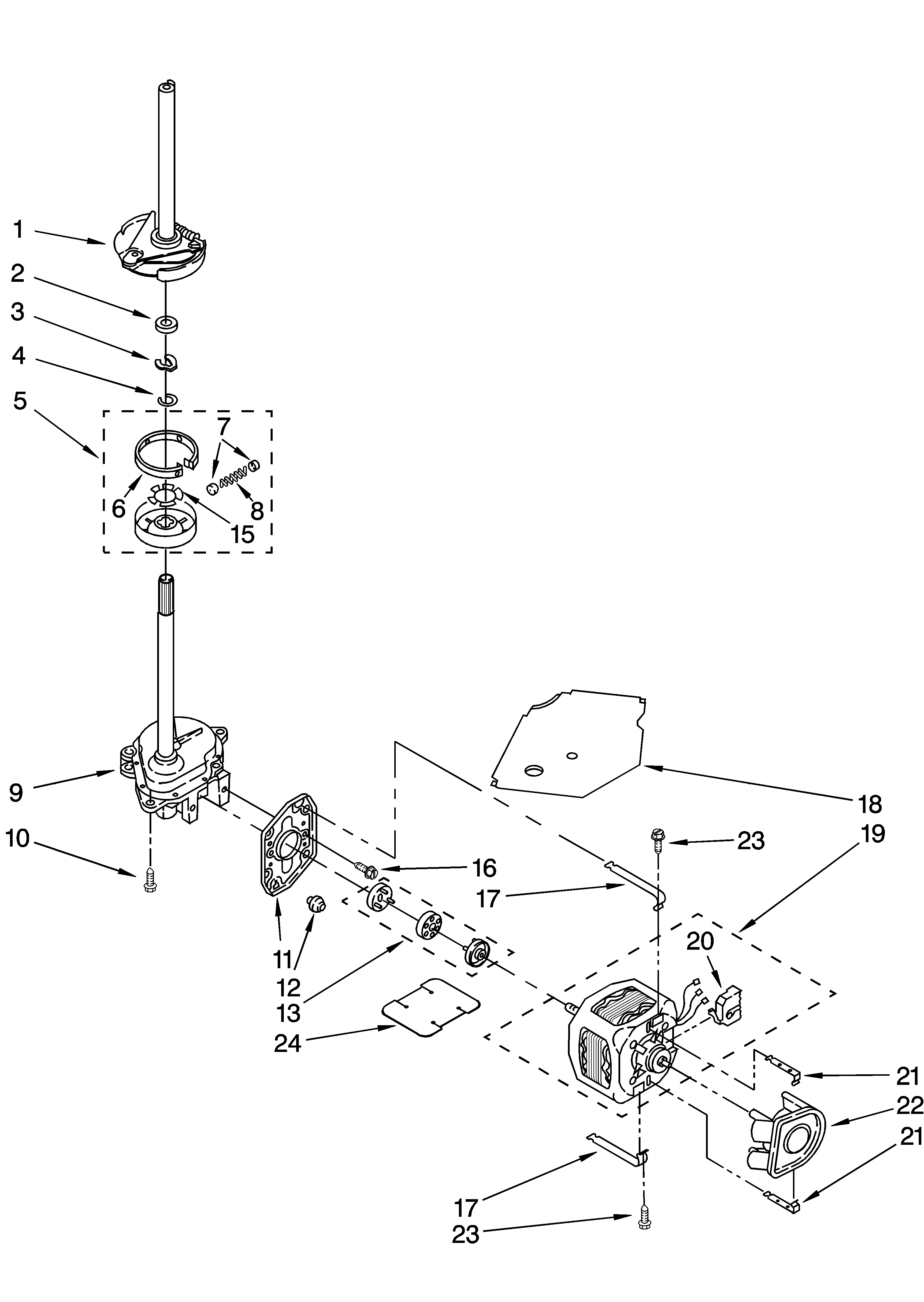 Brake, clutch, gearcase, motor and pump parts
