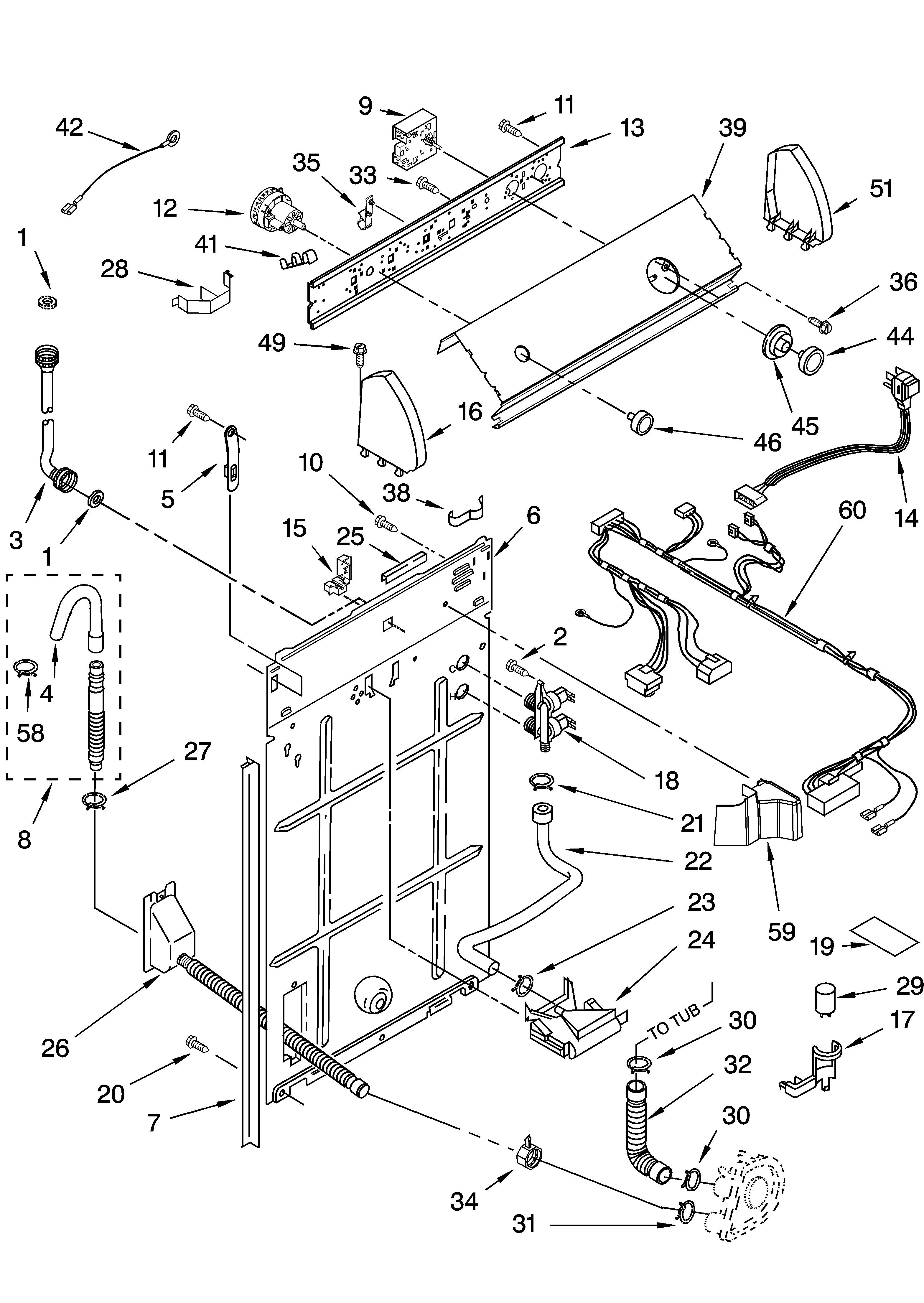 Controls and rear panel parts