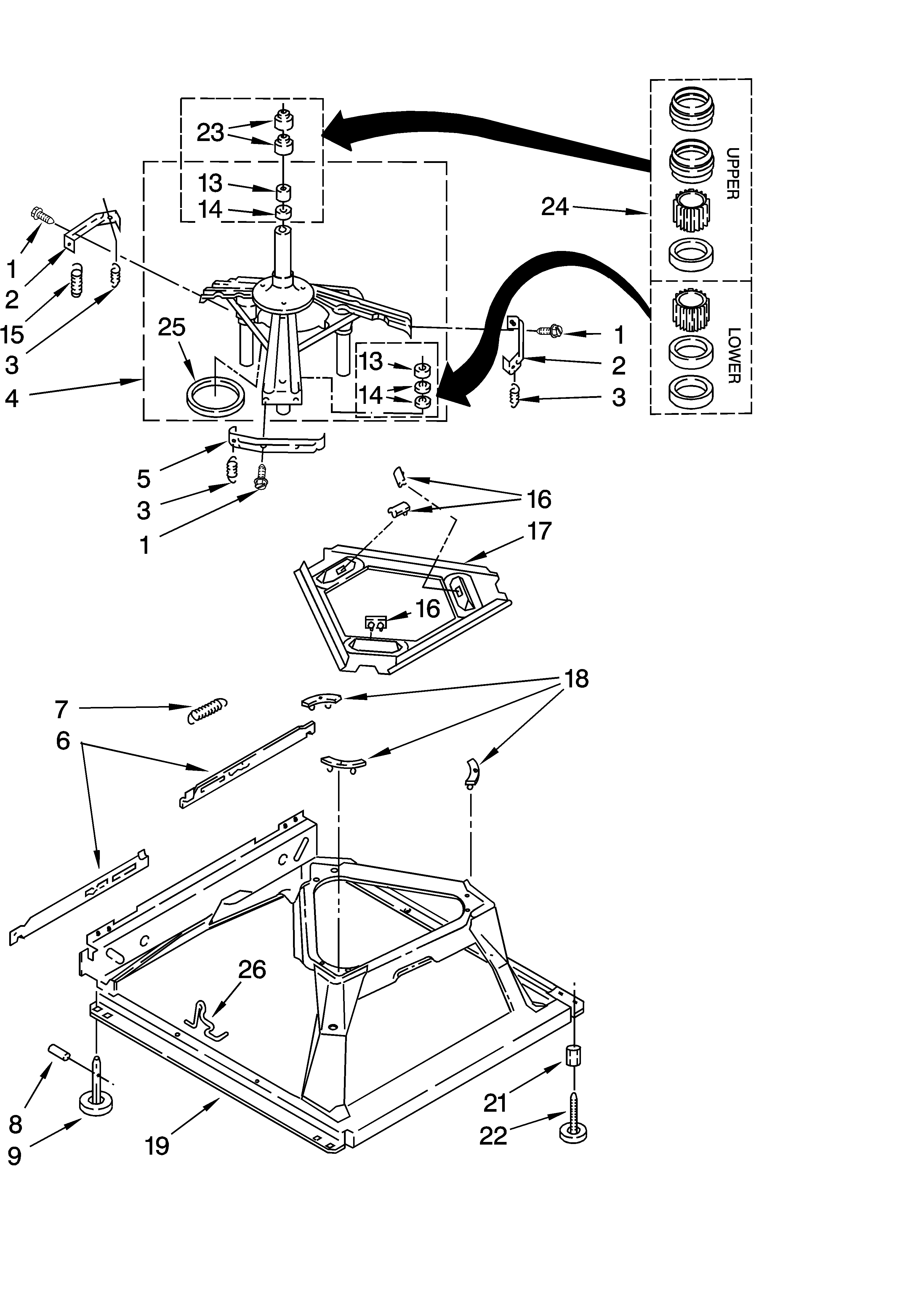 Machine base parts