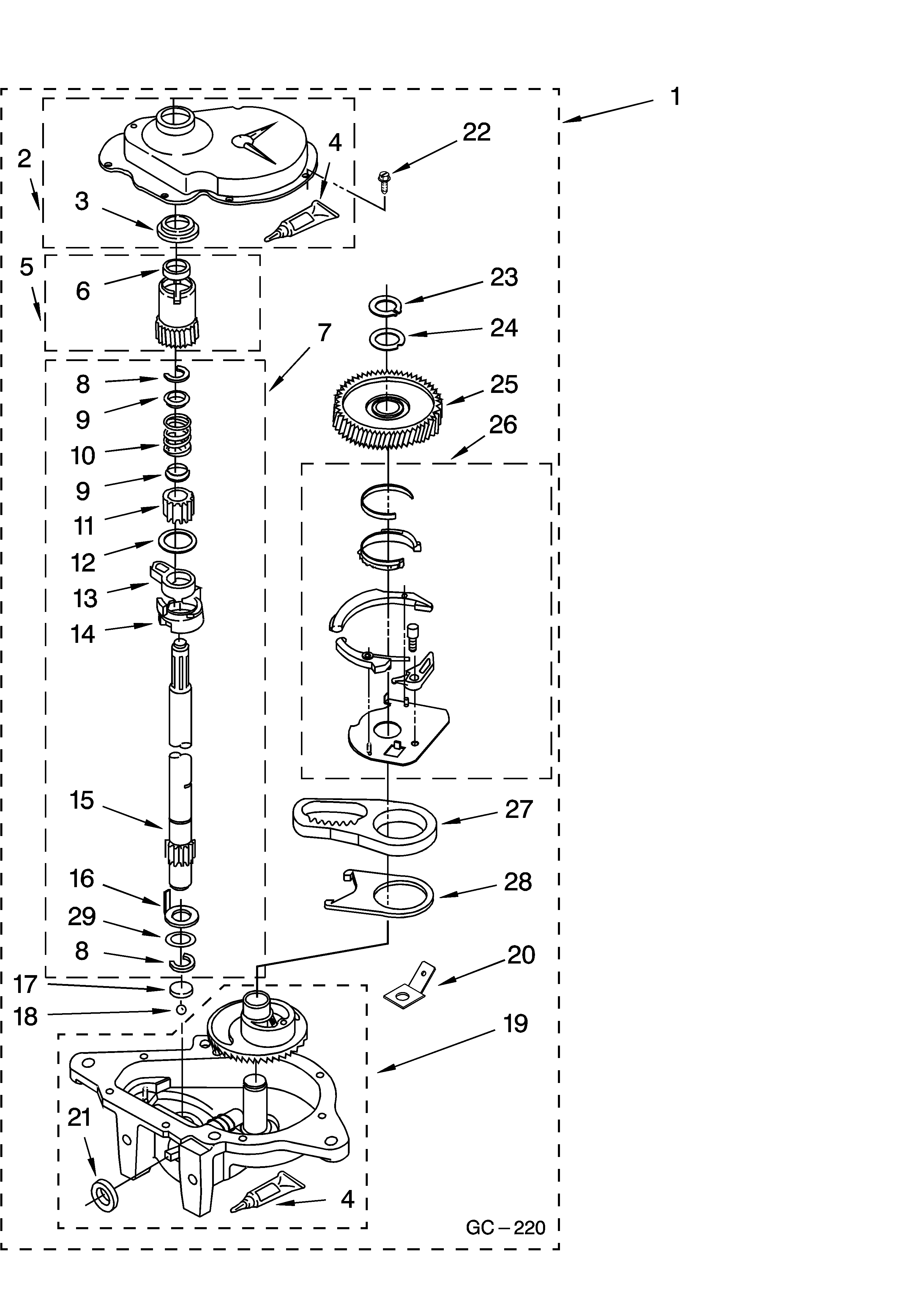 Gearcase parts