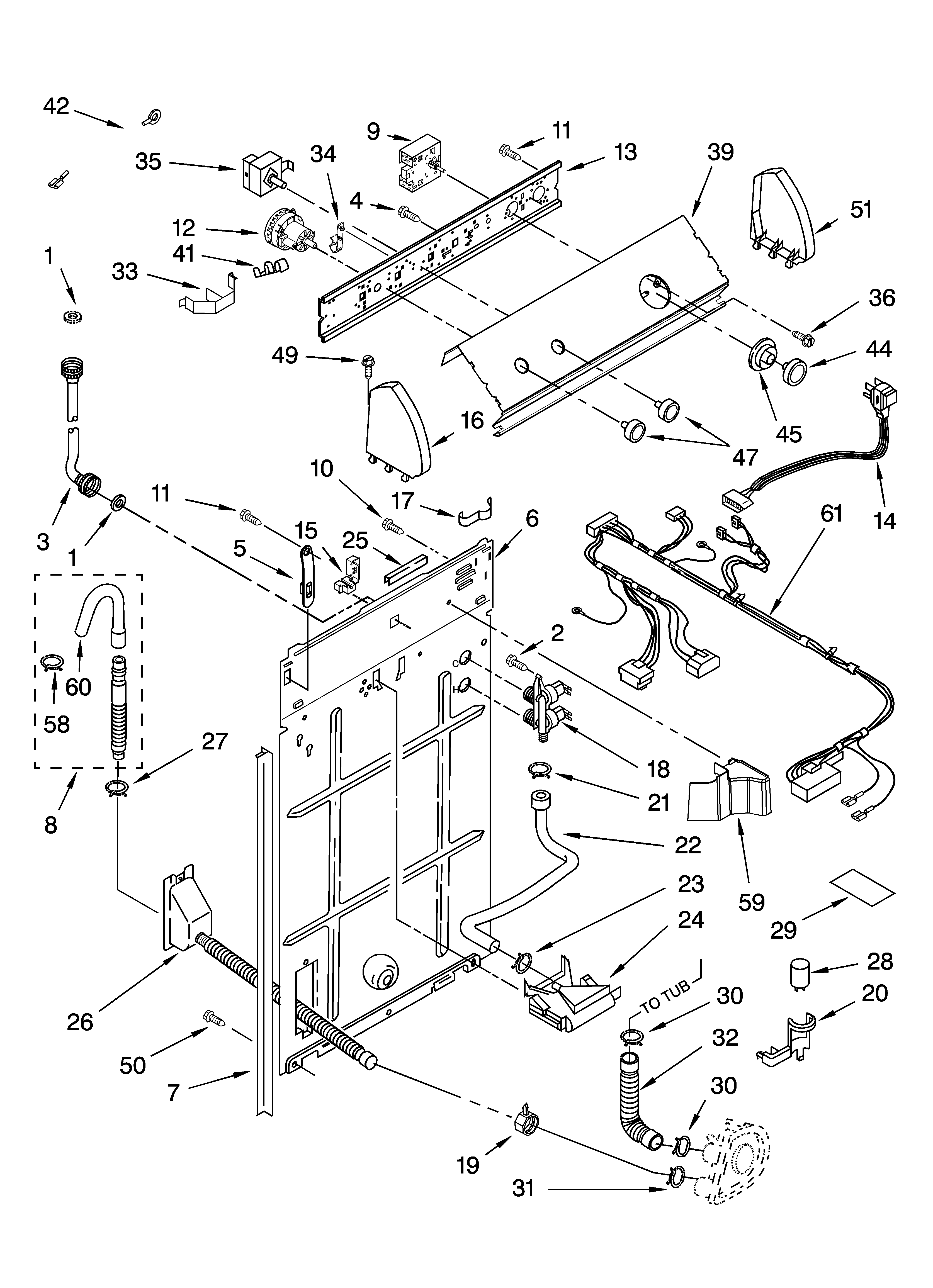 Controls and rear panel parts