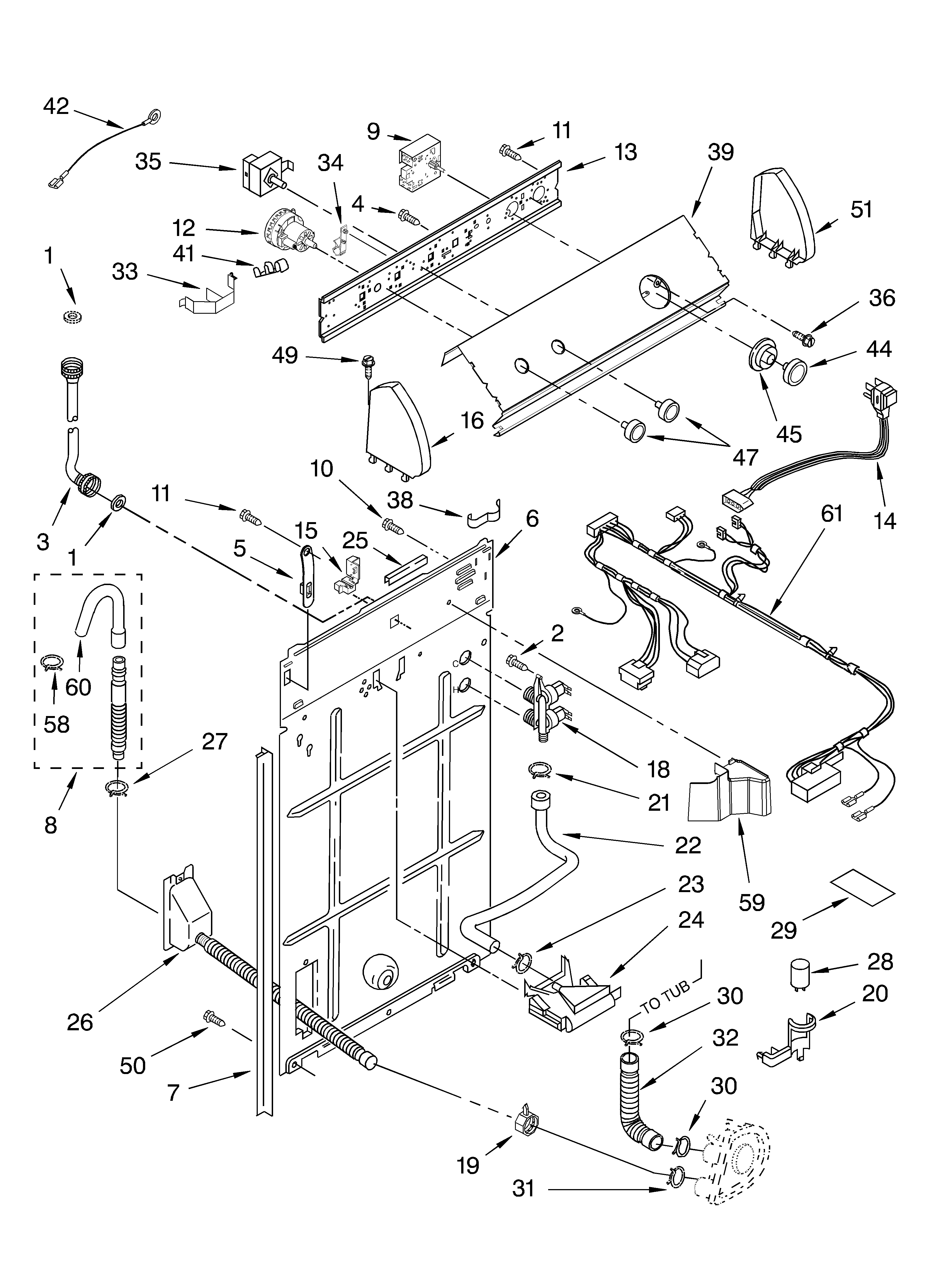 Controls and rear panel parts