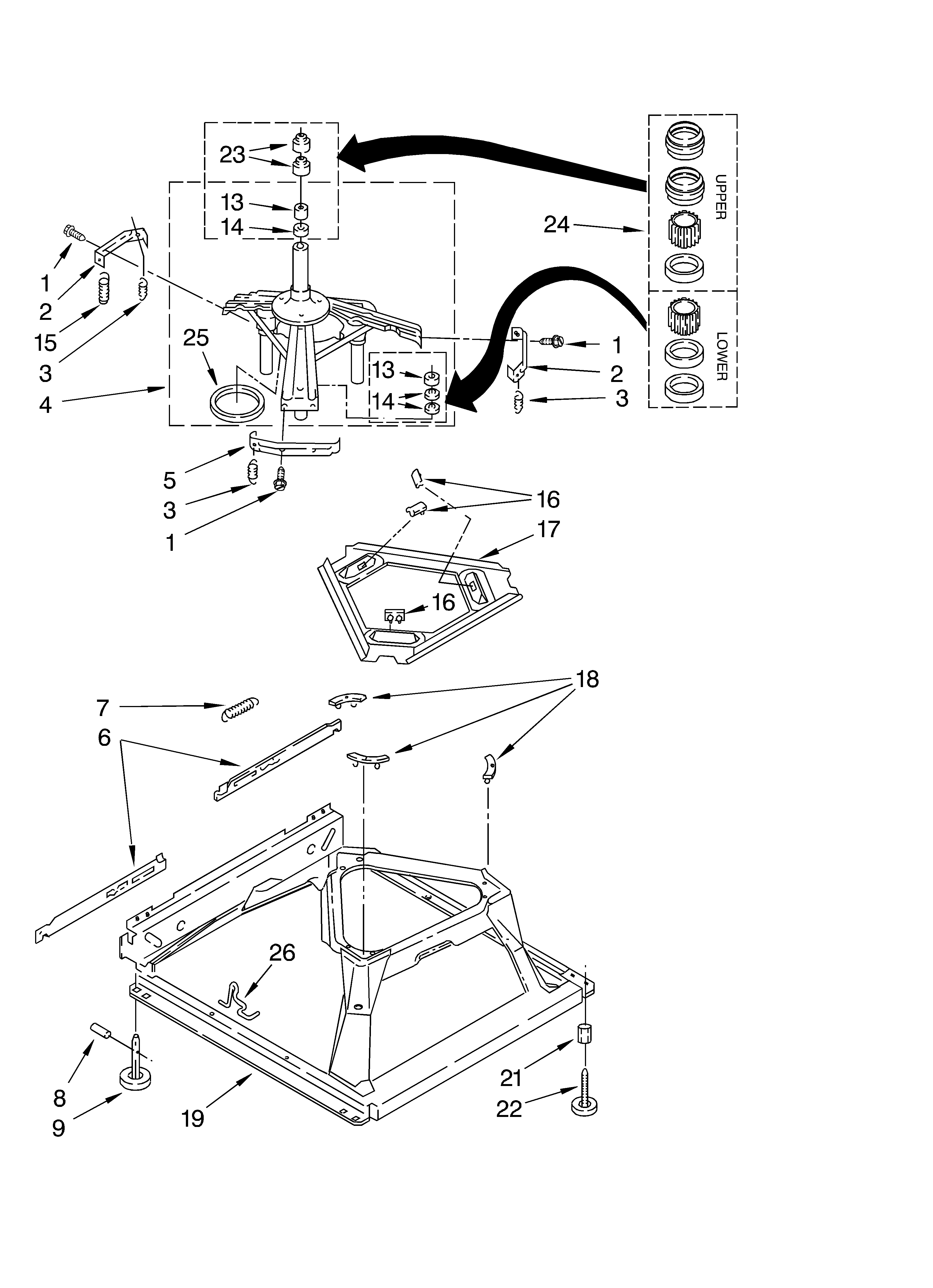 Machine base parts