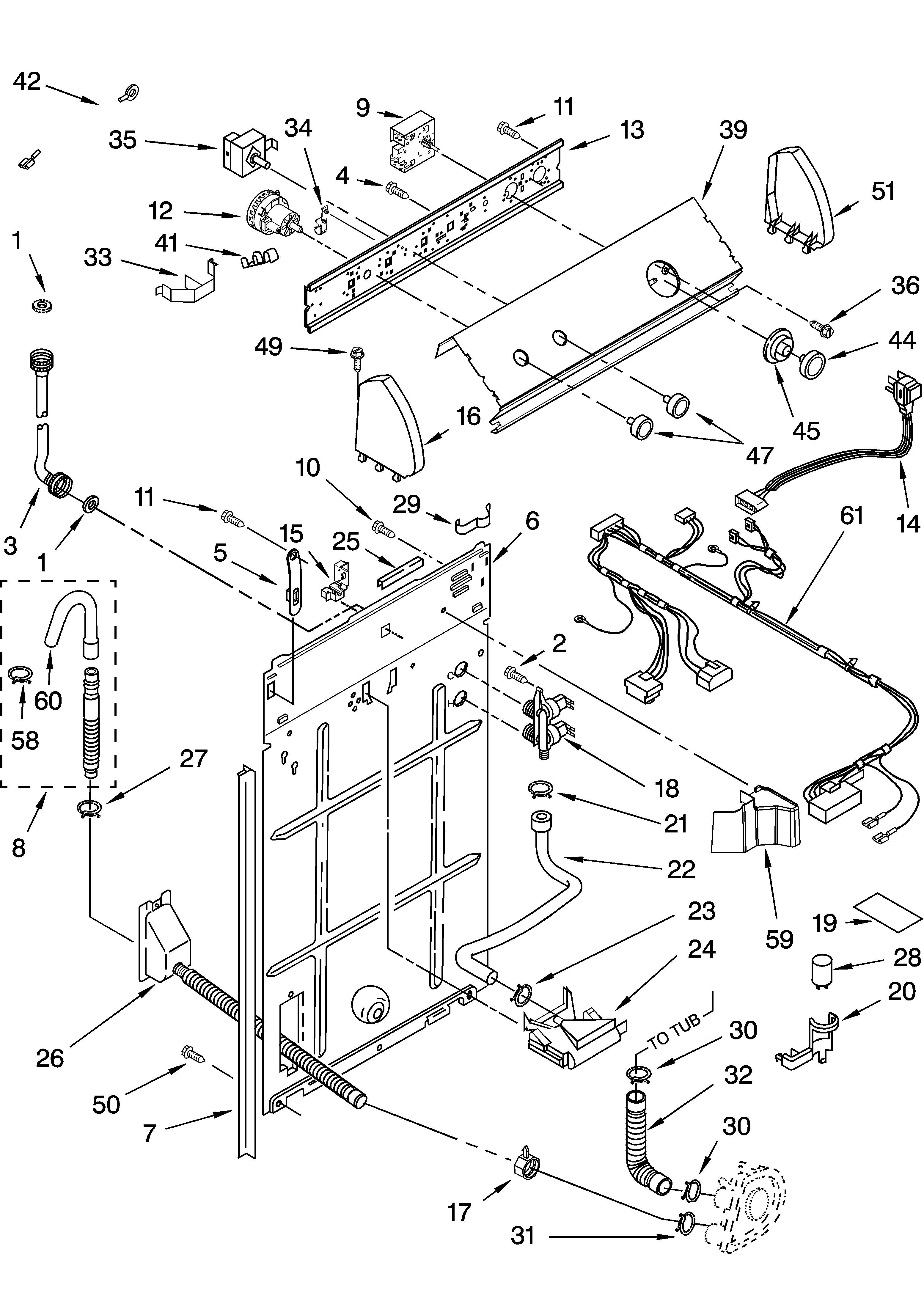 Controls and rear panel parts