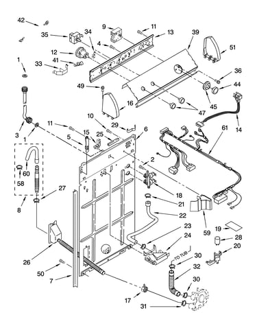 Controls and rear panel parts