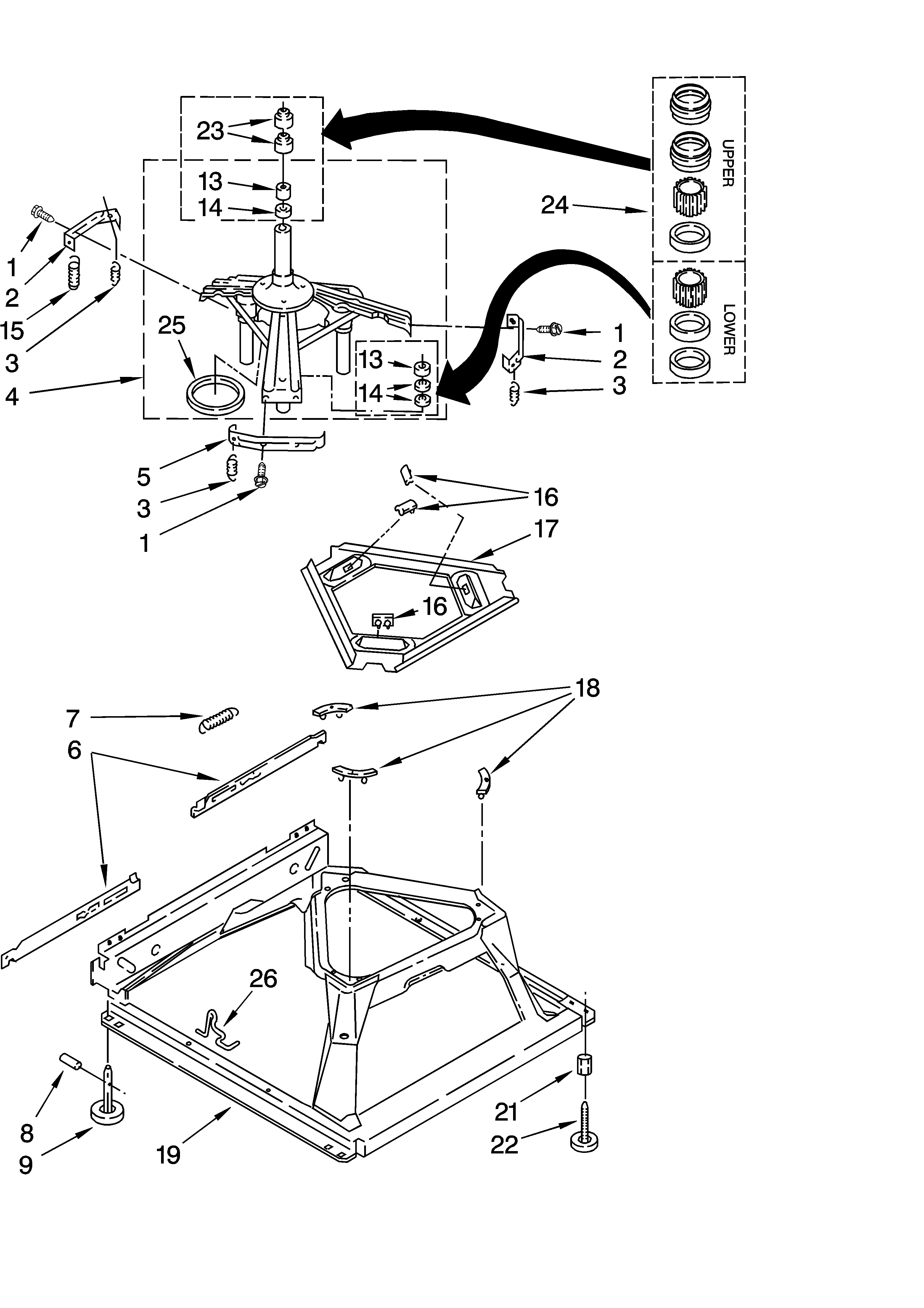 Machine base parts