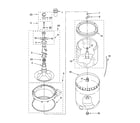 Whirlpool 7MLSR7533JT6 agitator, basket and tub parts diagram