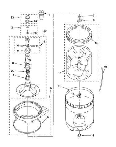 Agitator, basket and tub parts