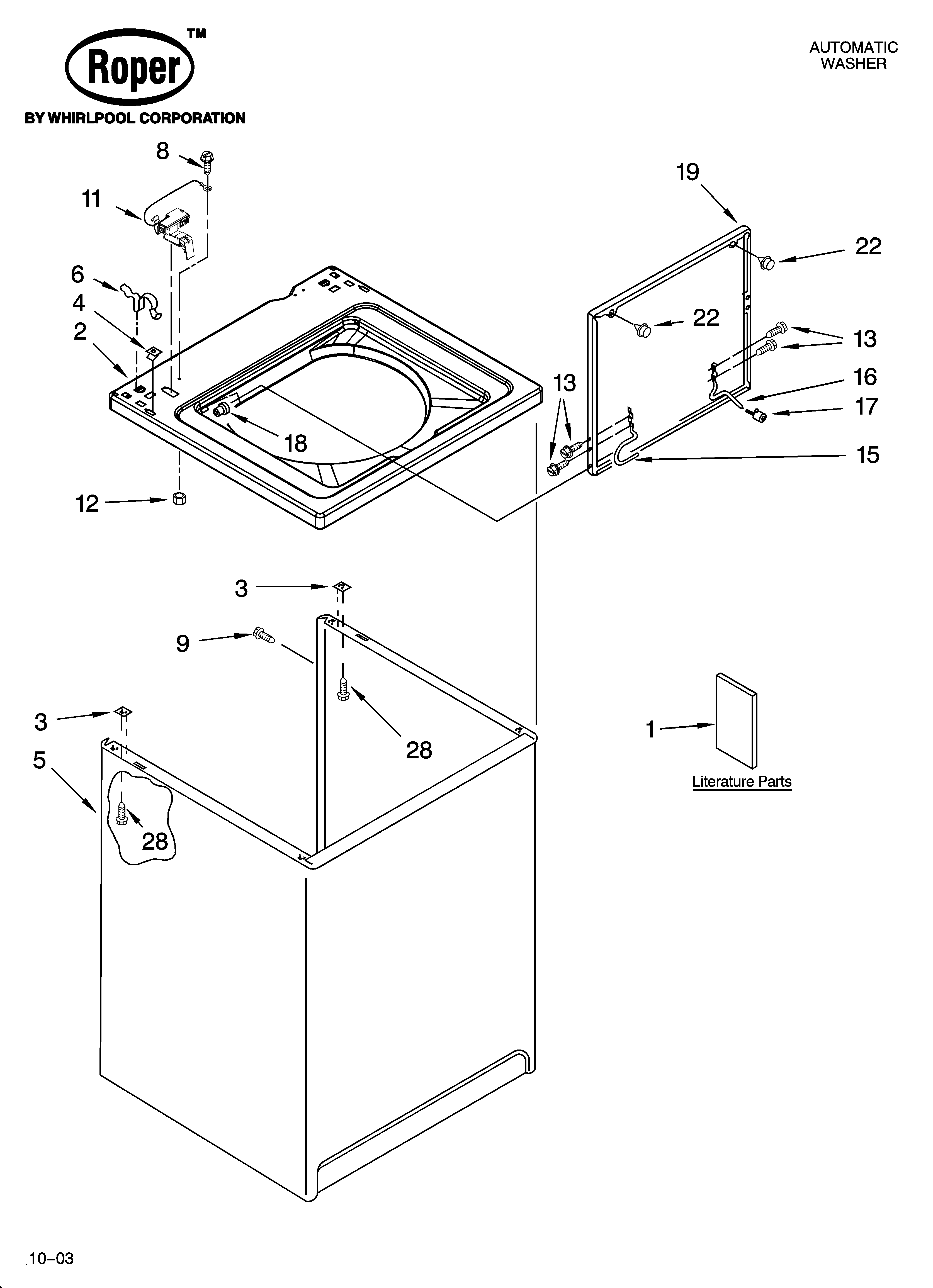 TOP AND CABINET PARTS
