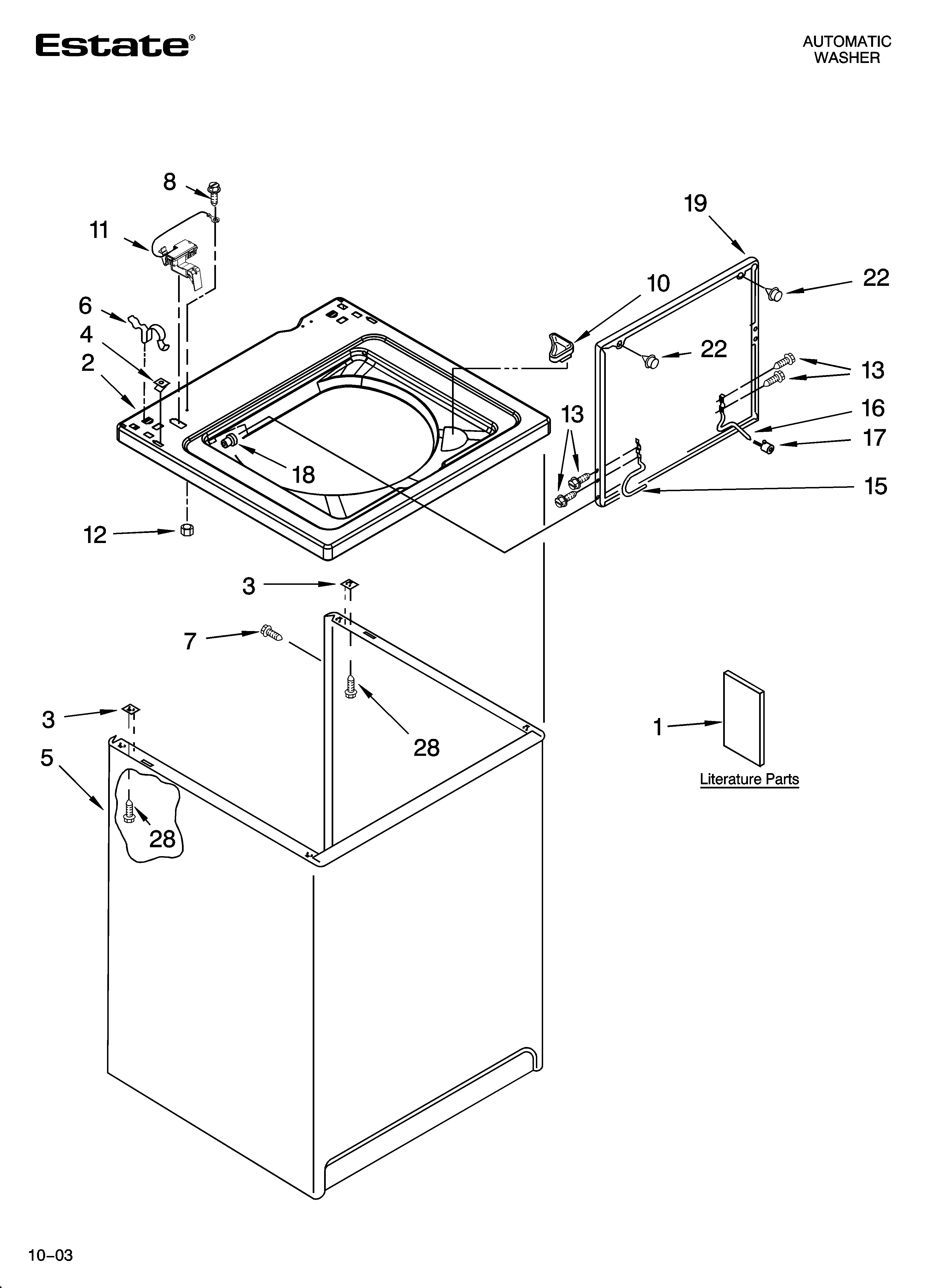 Top and cabinet parts