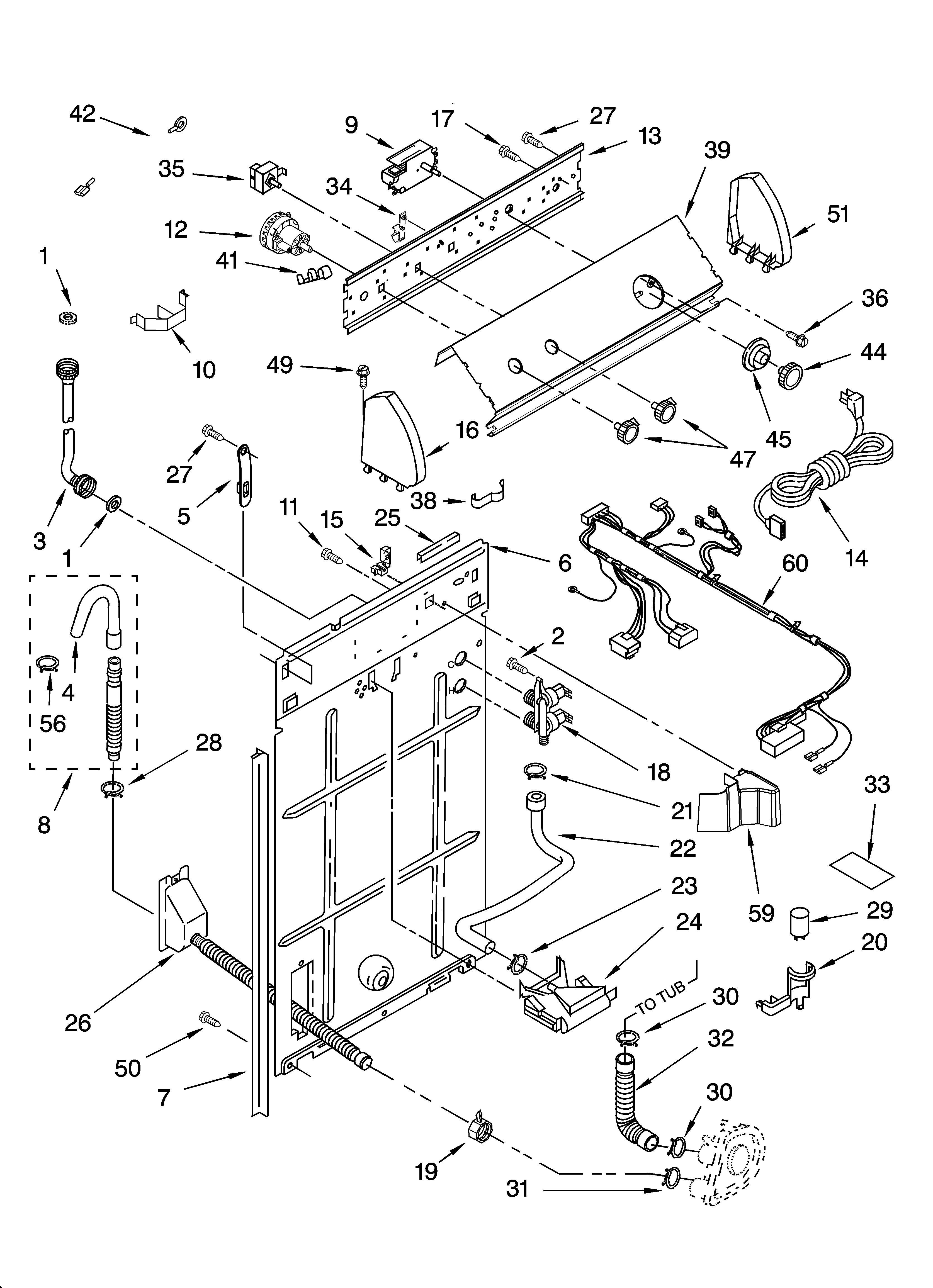 Controls and rear panel parts