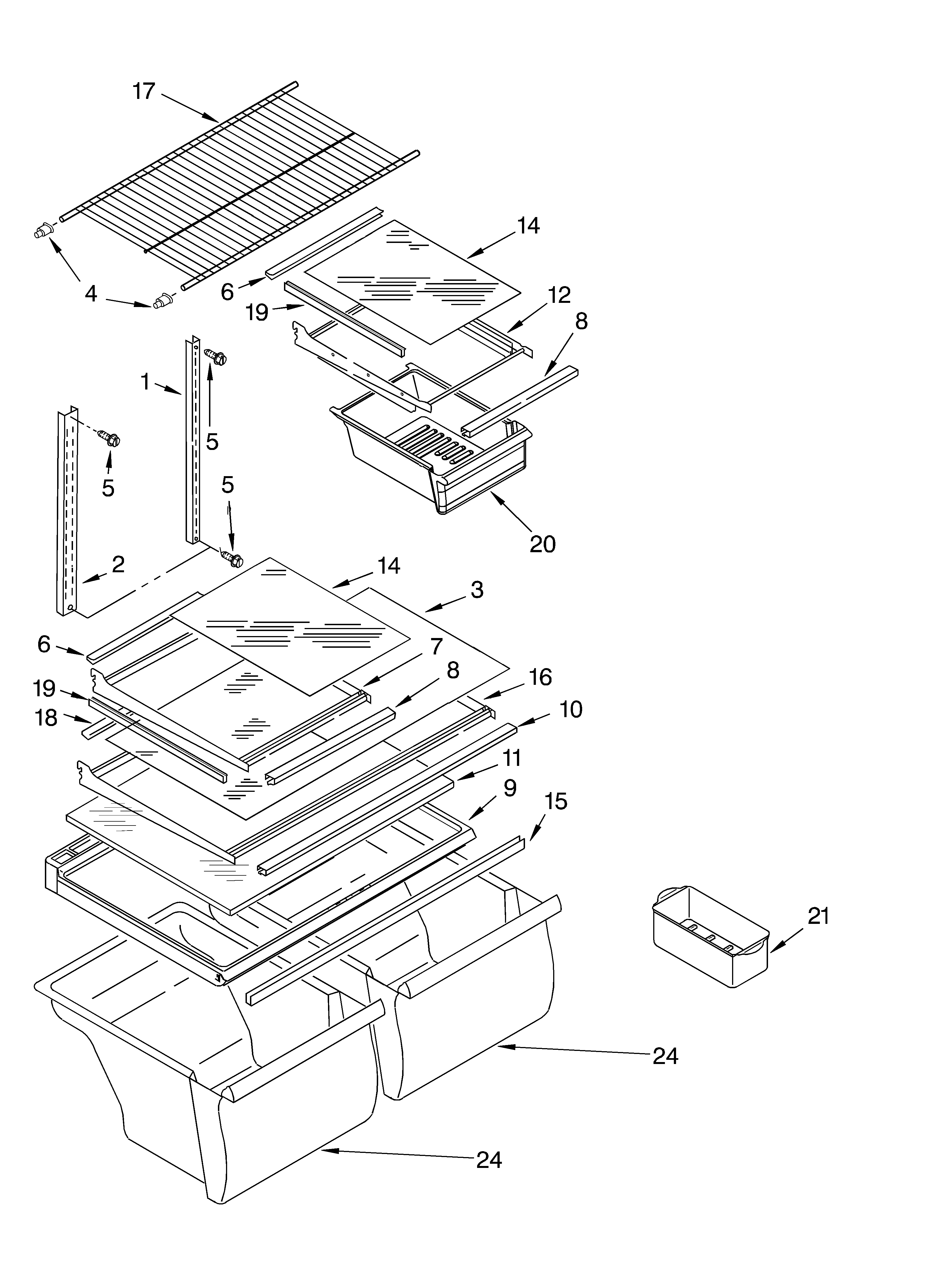 Shelf parts, optional parts