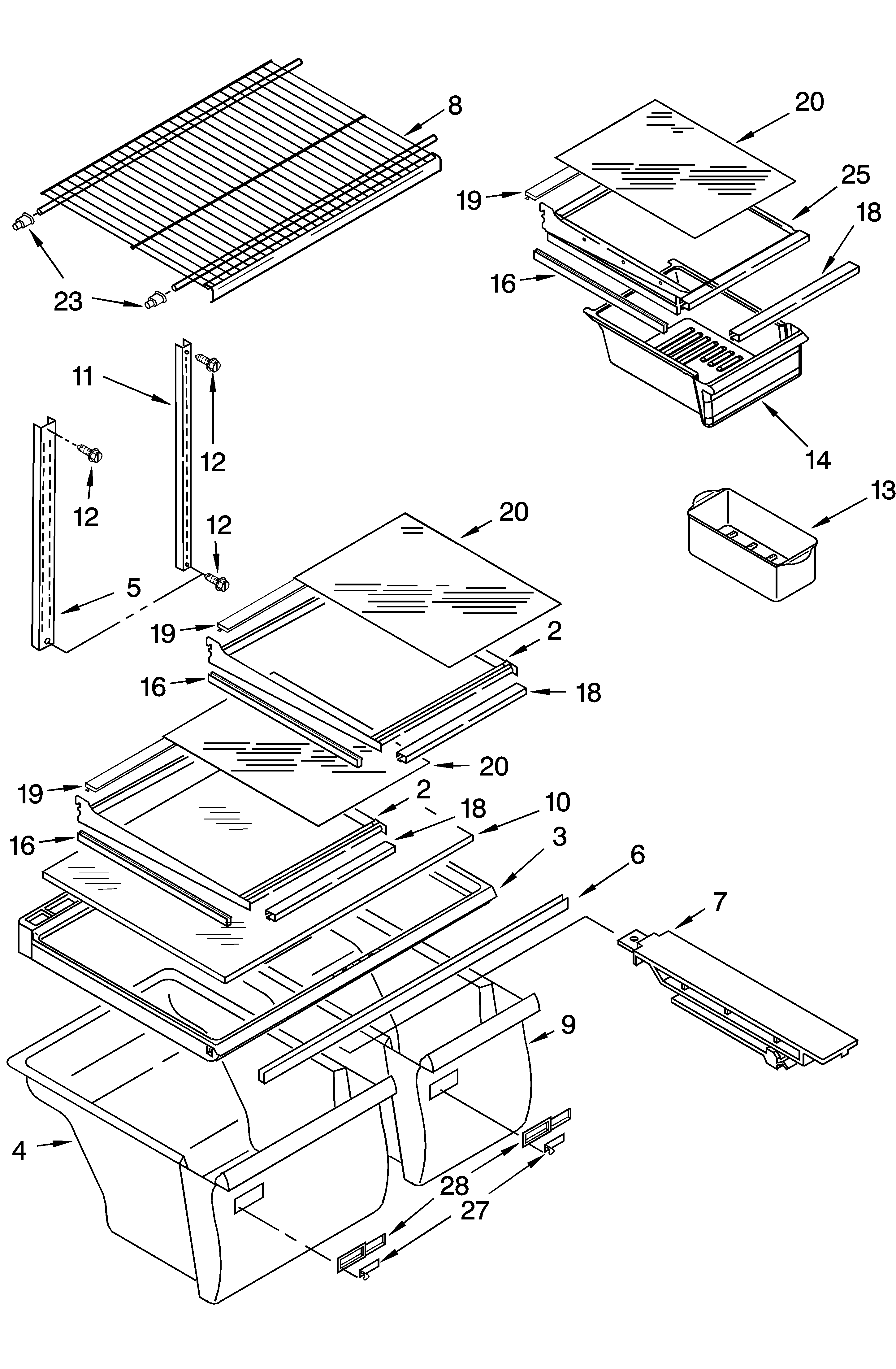 Shelf parts, optional parts