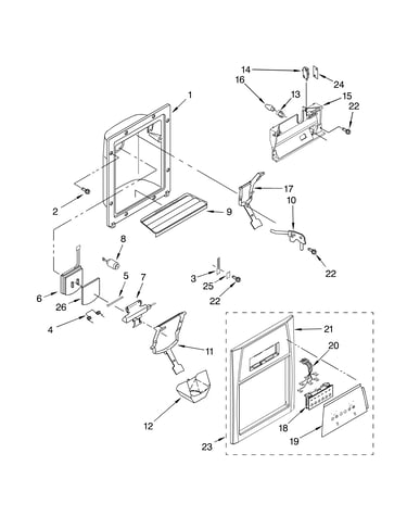 Dispenser front parts