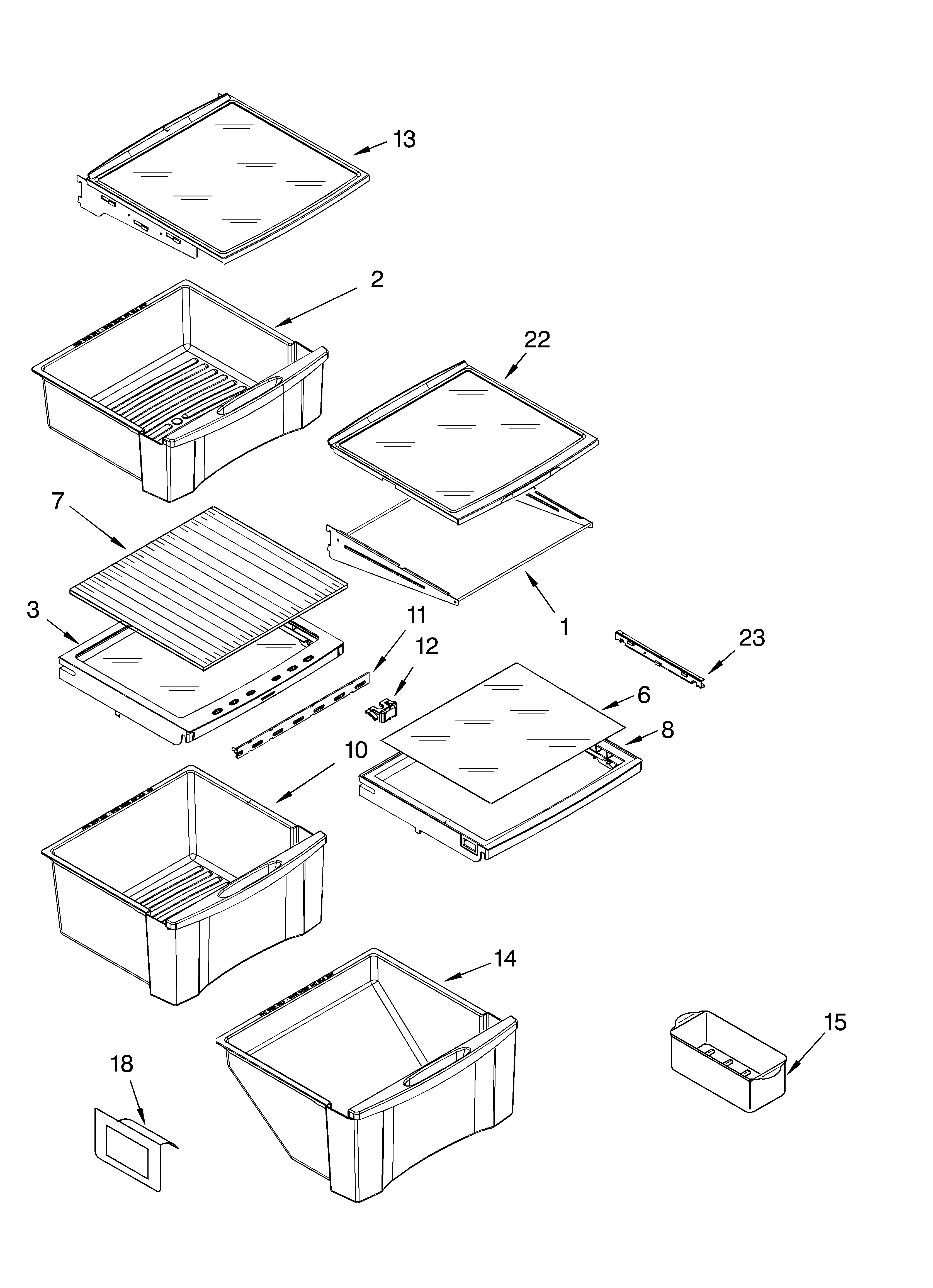 Refrigerator shelf parts