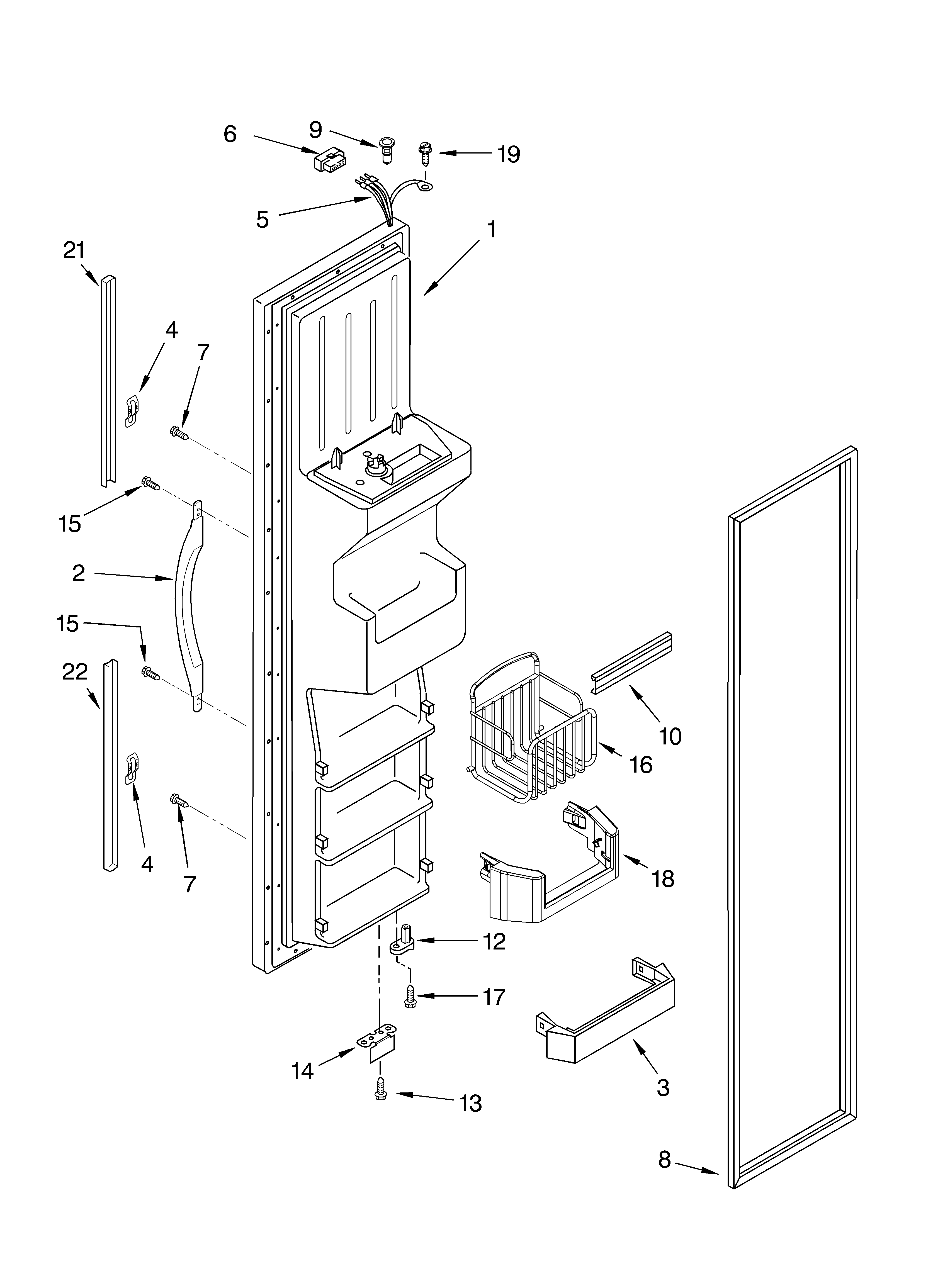 Freezer door parts
