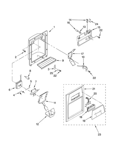 Dispenser front parts