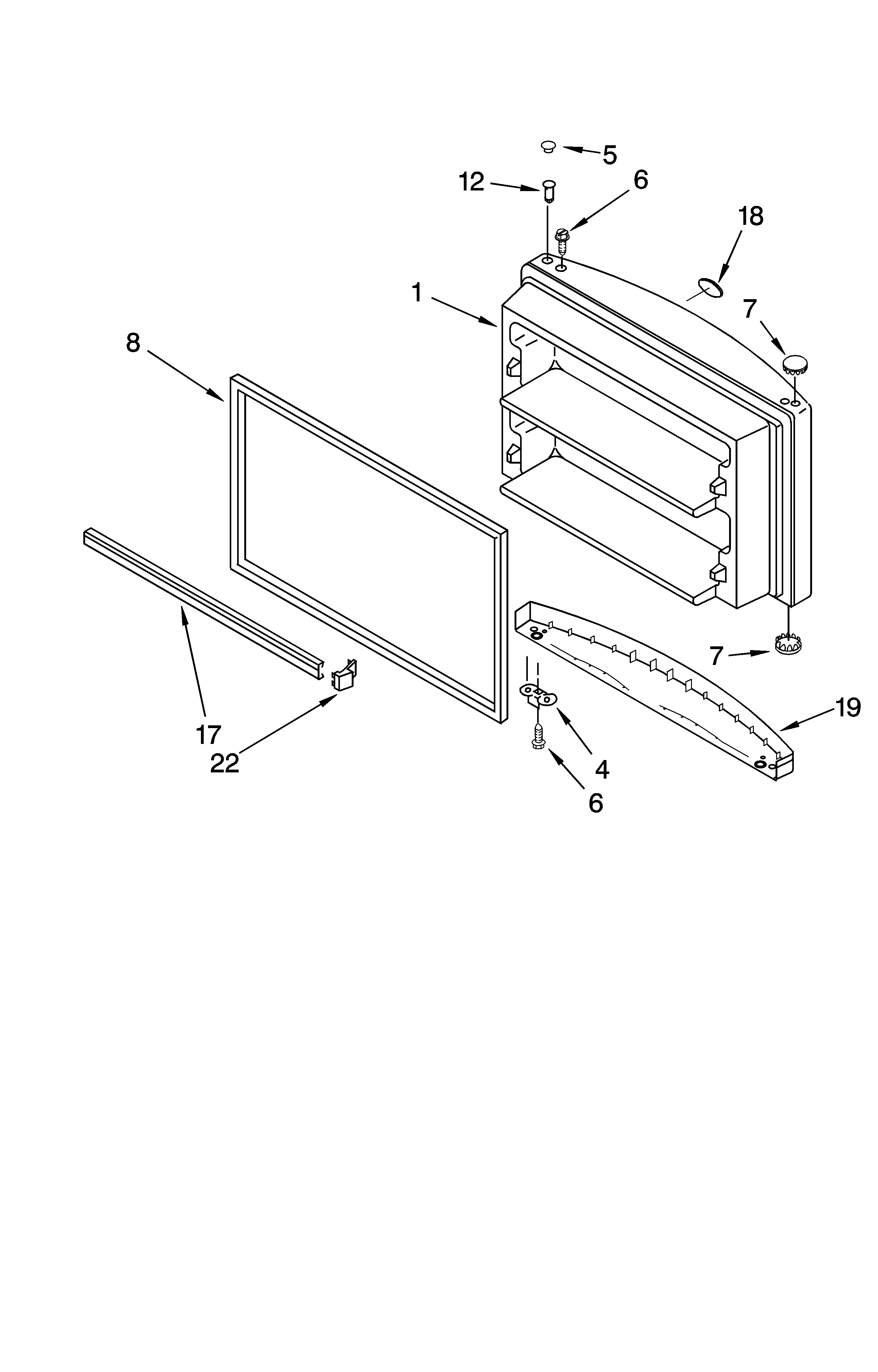 Freezer door parts