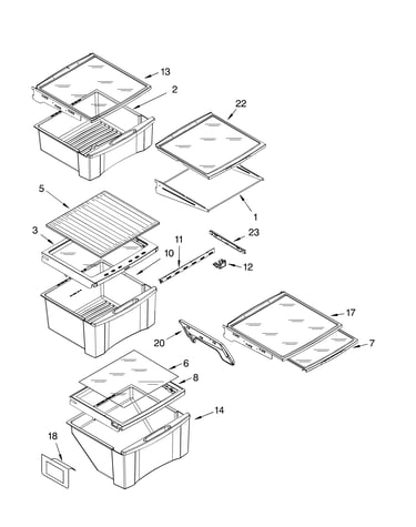 Refrigerator shelf parts