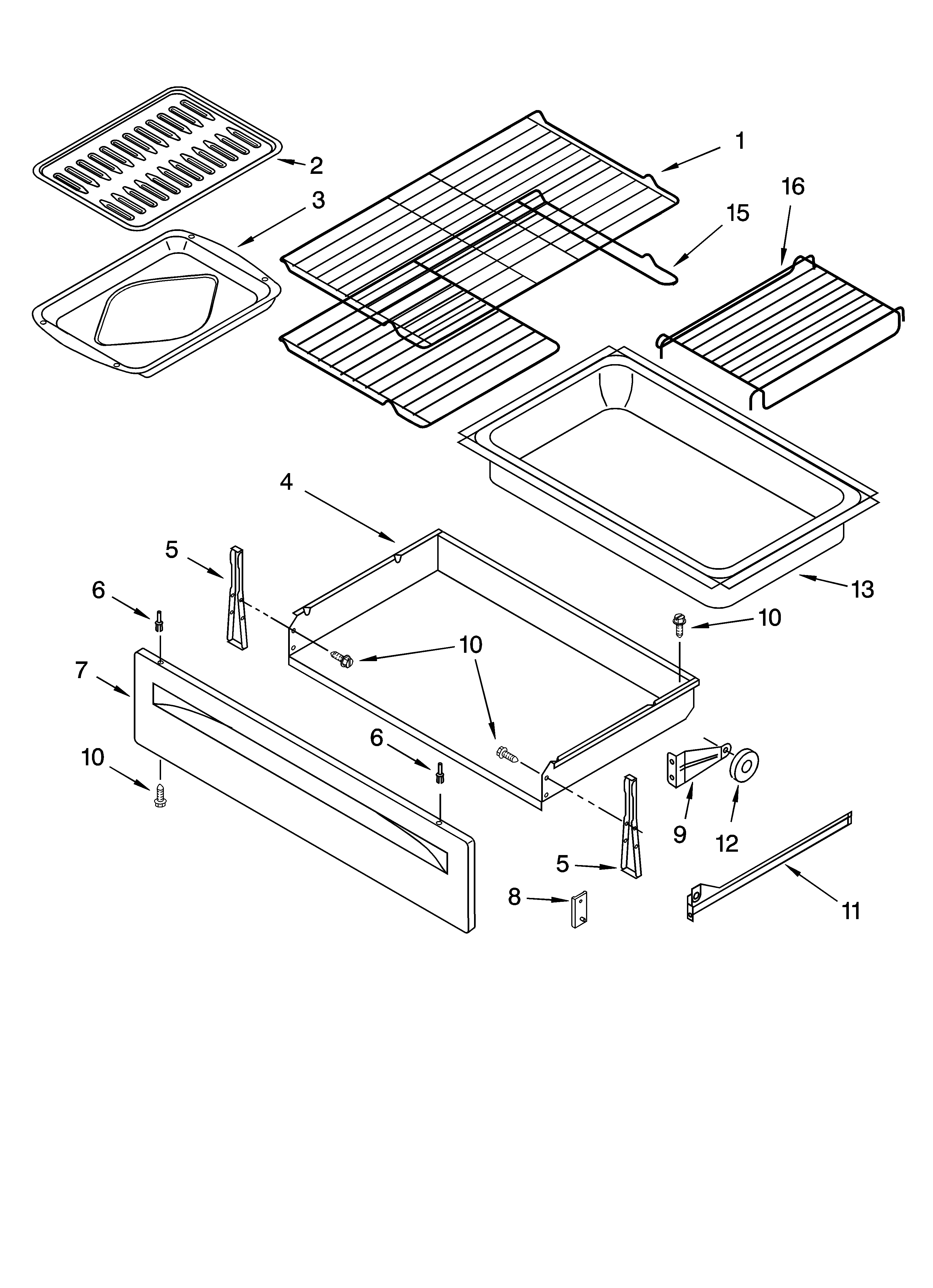 Drawer & broiler parts